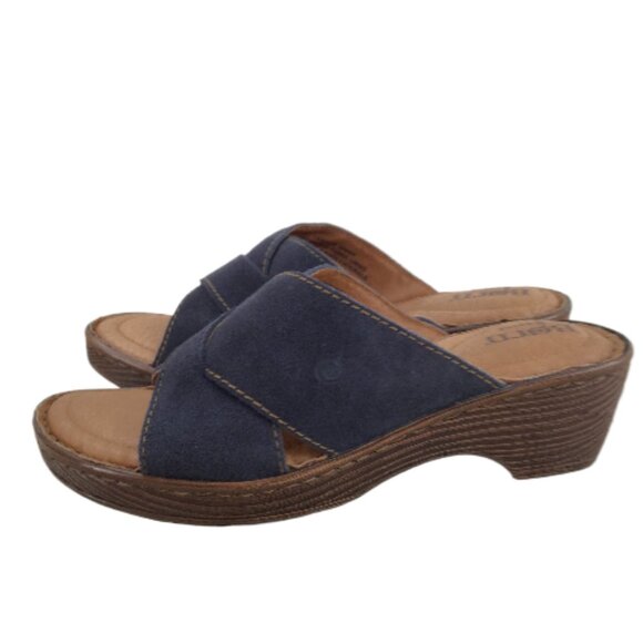 NWOT Born Basics Leather Charcoal Sandal 9 - Picture 1 of 12